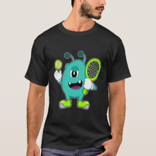 Alien at Tennis with Tennis racket T-Shirt