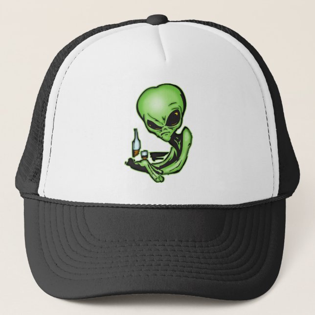 Alien At The Local Bar Trucker Hat (Front)
