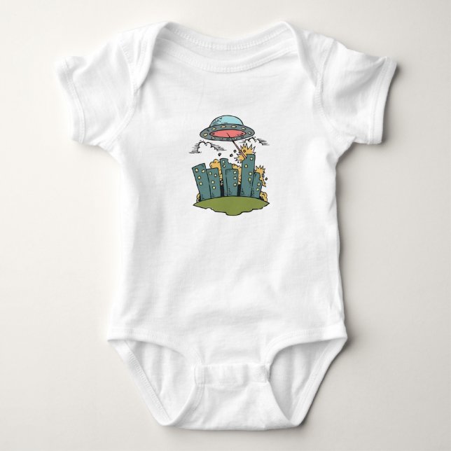 Alien Attack Baby Bodysuit (Front)