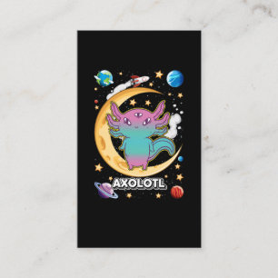 Alien Axolotl Pastel Goth Space Crescent Business Card