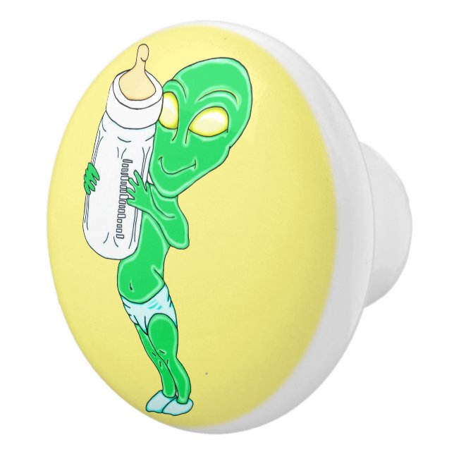 Alien Baby Boy Ceramic Knob (Right)