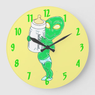 Alien Baby Boy Large Clock
