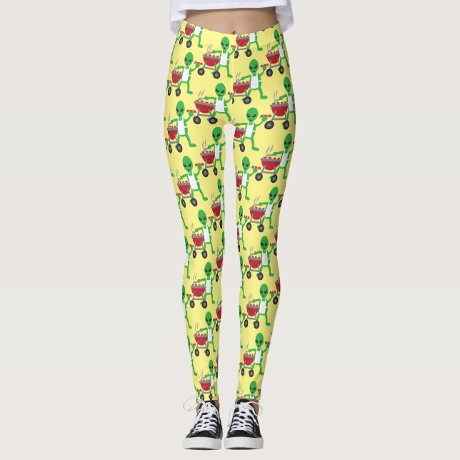 Alien Barbecue Cookout Thunder_Cove Leggings (Front)