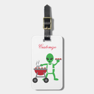 Alien Barbecue Cookout Thunder_Cove Luggage Tag