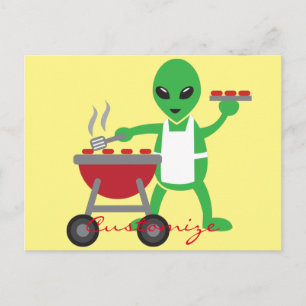 Alien Barbecue Cookout Thunder_Cove Postcard