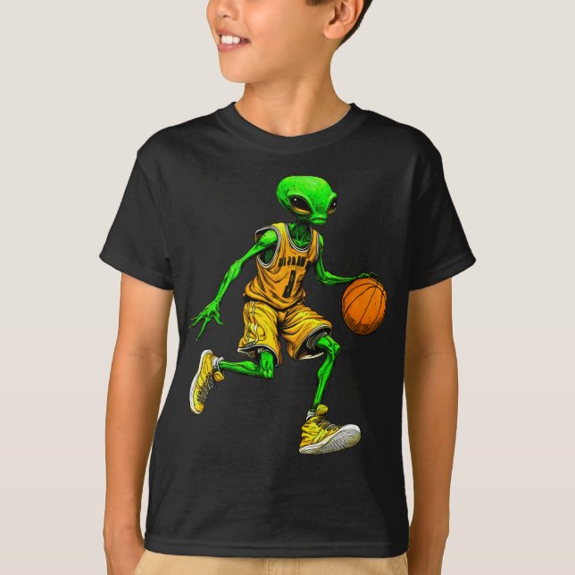 Alien Basketball Player Long Sleeve  T-Shirt (Front)