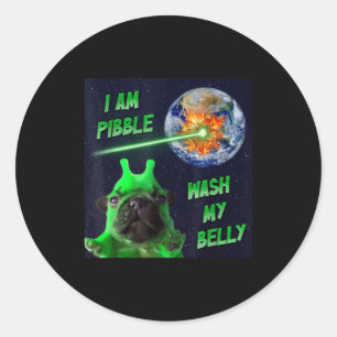 Alien Bble Funny Brainrot Dog Meme Space I Am Bble Classic Round Sticker
