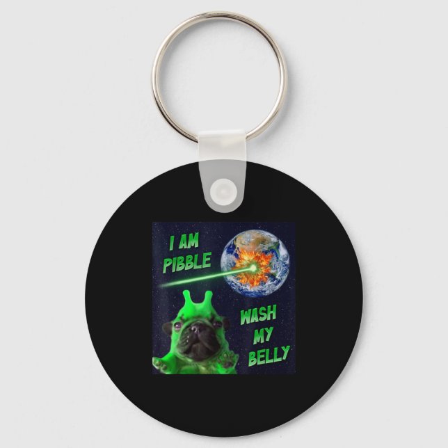 Alien Bble Funny Brainrot Dog Meme Space I Am Bble Key Ring (Front)