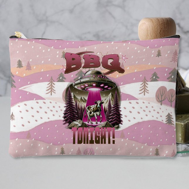 Alien BBQ Cow Abduction Joke Accessory Pouch (Creator Uploaded)