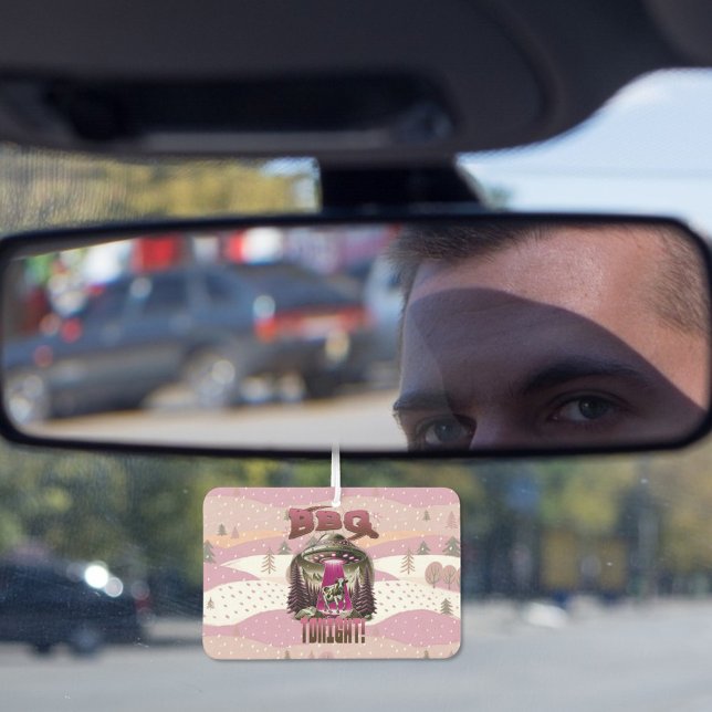 Alien BBQ Cow Abduction Joke Car Air Freshener (Creator Uploaded)