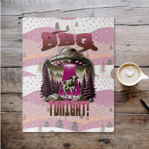 Alien BBQ Cow Abduction Joke Jigsaw Puzzle