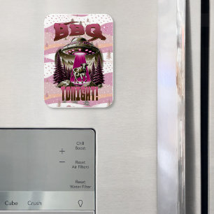 Alien BBQ Cow Abduction Joke Magnet