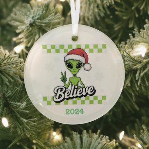 Alien Believe Glass Tree Decoration