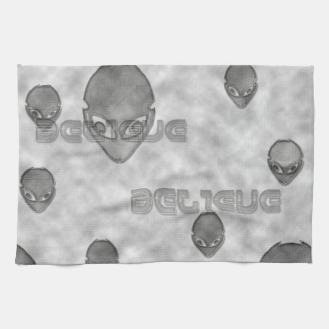 Alien Believe Tea Towel (Horizontal)