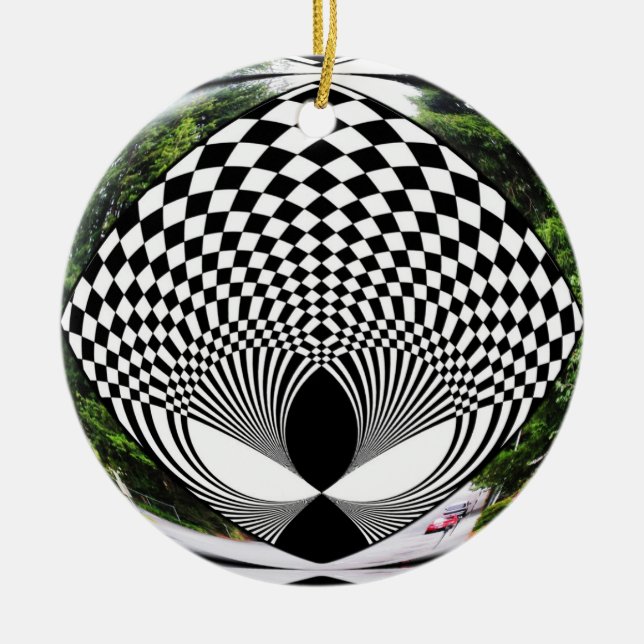 Alien BEM Looking at You! Ceramic Tree Decoration (Front)