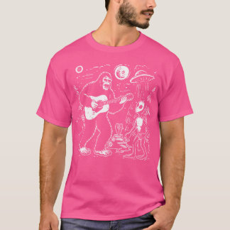 Alien Bigfoot Guitar Ufo Sasquatch Rock Men Boys K T-Shirt