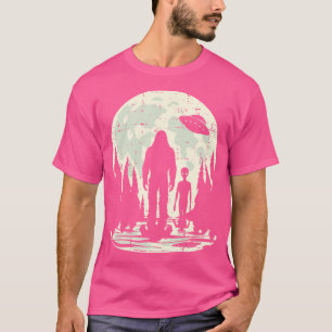 Alien Bigfoot Ufo Moon Funny Sasquatch Men Women B T-Shirt