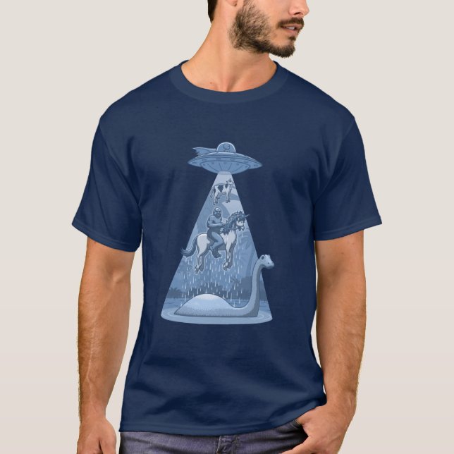Alien, Bigfoot, Unicorn, Nessie T-Shirt (Front)