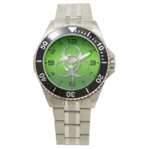 Alien BioHazard Green Steel Watch