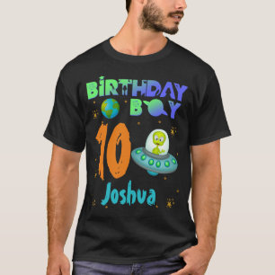 Alien Birthday Boy Party Theme Spaceship T-Shirt