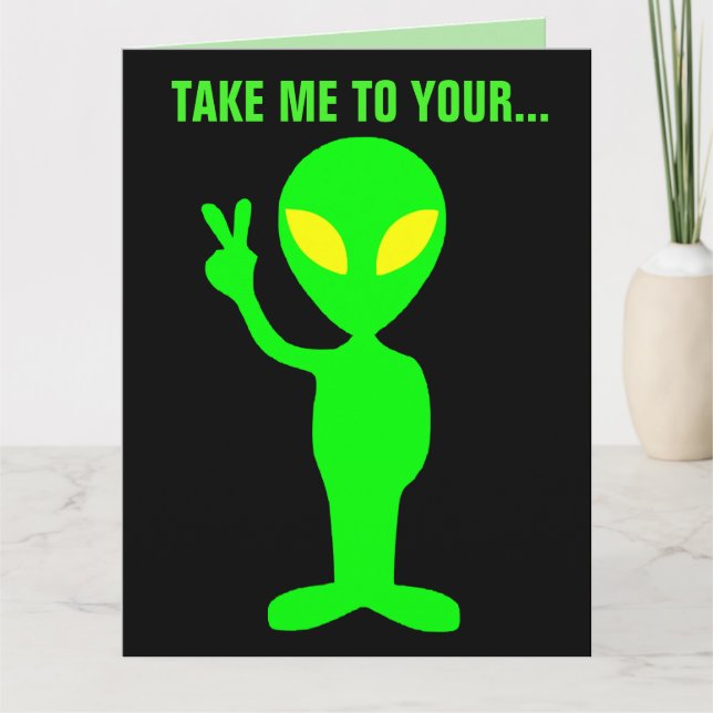 ALIEN BIRTHDAY FUNNY OVERSIZED CARDS (Front)