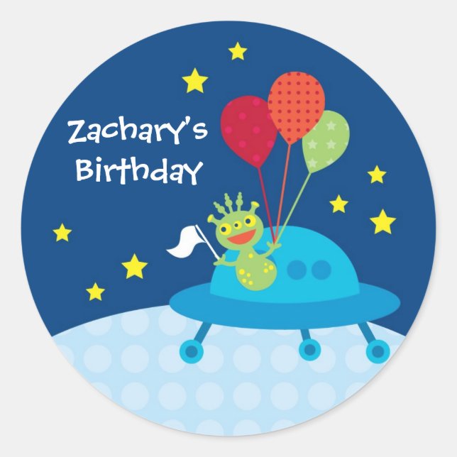 Alien Birthday Sticker (Front)