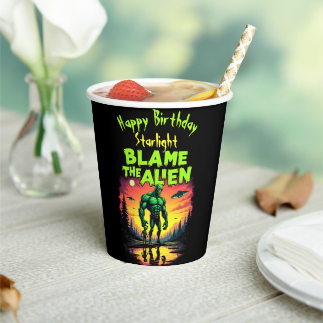 Alien Blamed Under Mystical Sunset Paper Cups (Insitu)