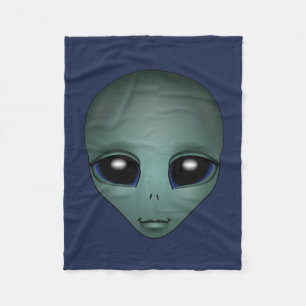 Alien Blanket Cute Alien Grey Art Fleece Blanket