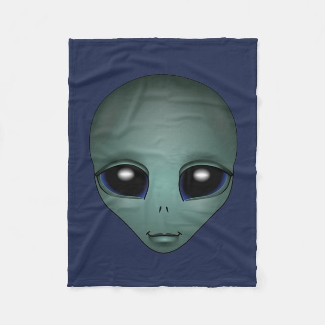 Alien Blanket Cute Alien Grey Art Fleece Blanket (Front)