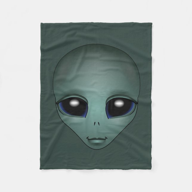 Alien Blanket Cute Alien Grey Art Fleece Blanket (Front)