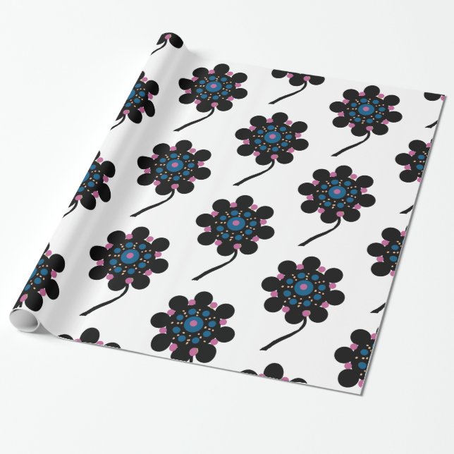 Alien Blooms  Wrapping Paper (Unrolled)