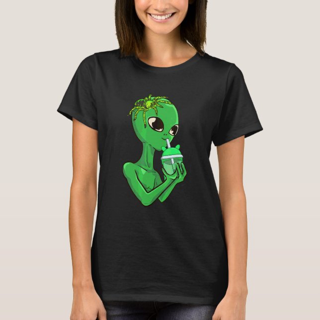 Alien Boba tea spider T-Shirt (Front)