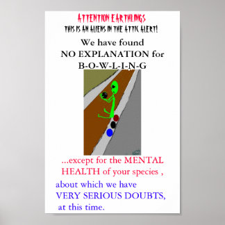 Alien Bowling Alley by artist Wendy Bridges Poster