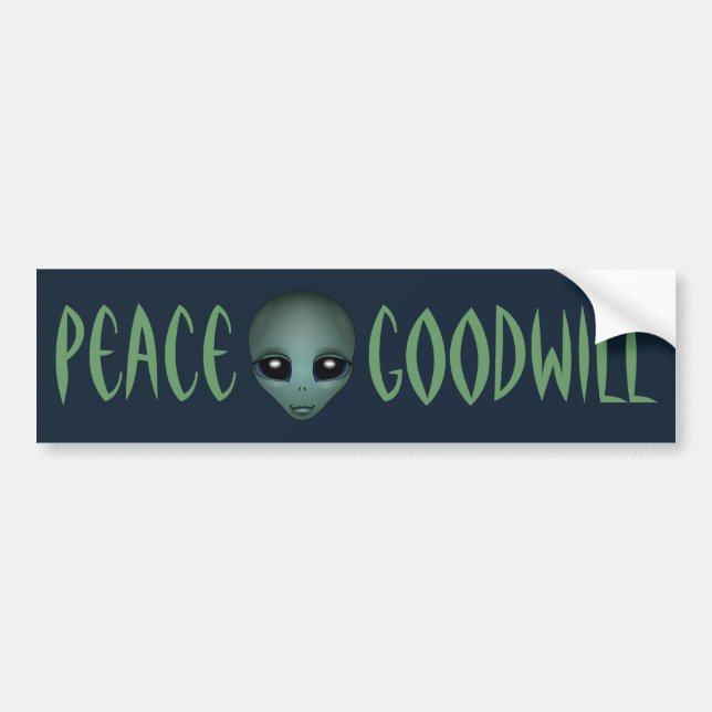 Alien Bumper Sticker Friendly Alien Bumper Sticker (Front)