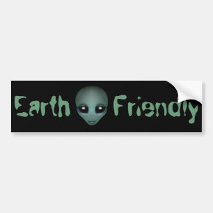 Alien Bumper Sticker Friendly Alien Bumper Sticker