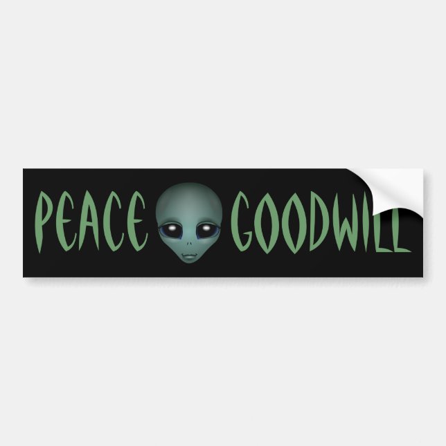 Alien Bumper Sticker Friendly Alien Bumper Sticker (Front)