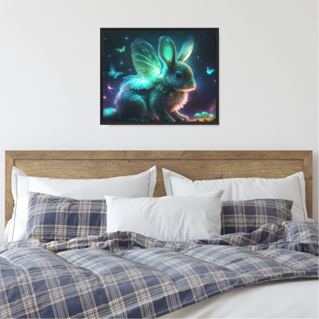 Alien Bunny Canvas Print (Insitu(Bedroom))