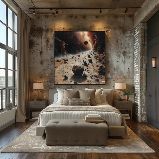 Alien Canyon Under Eclipse Surreal Cosmic Lands Poster (Creator Uploaded)