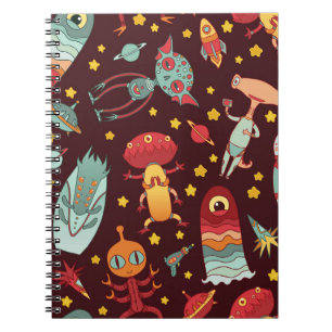 Alien Cartoon: Vintage Space Fun Notebook