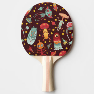 Alien Cartoon: Vintage Space Fun Ping Pong Paddle