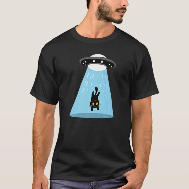 Alien Cat Abduction T-Shirt (Front)