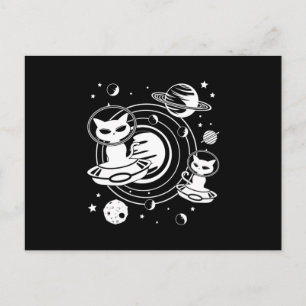 Alien Cat Cats Ufo Space Kitten Pets Funny Gift Postcard