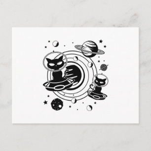Alien Cat Cats Ufo Space Kitten Pets Gift Idea Postcard