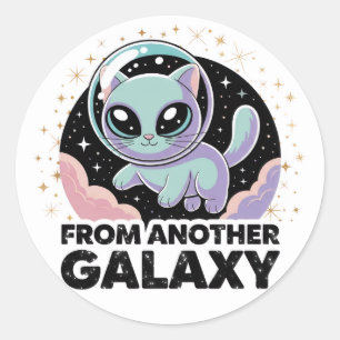 Alien Cat Cosmic Design Space Kitty Sci-Fi Artwork Classic Round Sticker