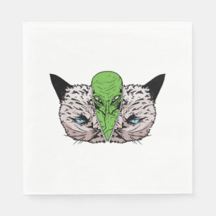 Alien Cat Kitten Extraterrestrials Conspiracy Napkin