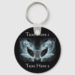 Alien Cat. Mystical Fantasy Art Fractal. Key Ring