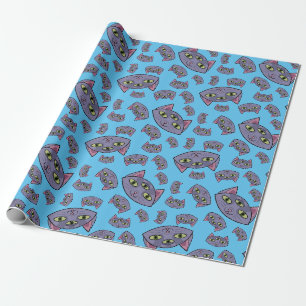 Alien Cat Pattern Wrapping Paper