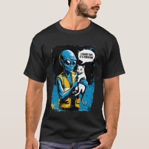 Alien Cat Pixel Retro SciFi Humour 5 T-Shirt