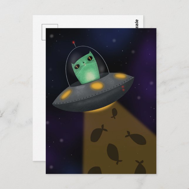 Alien Cat Postcard (Front/Back)