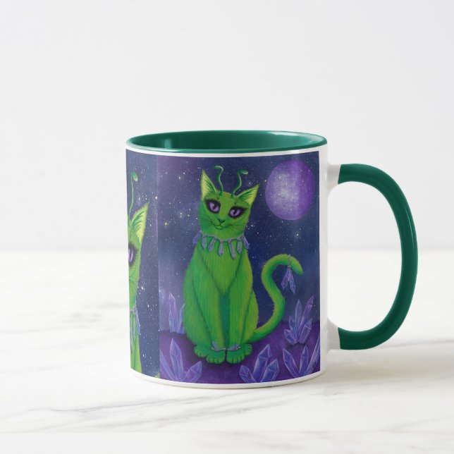 Alien Cat Space Cats Galaxy Astral Art Mug (Right)